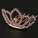 Max Sparkling Rhinestone Mini Crown Tiara Wedding Flower Girl Jewelry Rose Gold