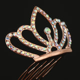 Max Sparkling Rhinestone Mini Crown Tiara Wedding Flower Girl Jewelry Rose Gold