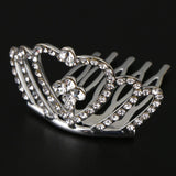 Max Mini Girls Kid Rhinestone Crown Bridal Tiara Hair Comb Accessories Silver