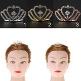 Max Mini Girls Kid Rhinestone Crown Bridal Tiara Hair Comb Accessories Silver