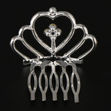 Max Mini Girls Kid Rhinestone Crown Bridal Tiara Hair Comb Accessories Silver