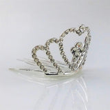 Max Mini Girls Kid Rhinestone Crown Bridal Tiara Hair Comb Accessories Silver