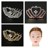 Max Mini Girls Kid Rhinestone Crown Bridal Tiara Hair Comb Accessories Silver