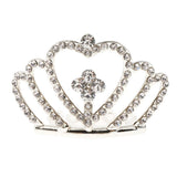 Max Mini Girls Kid Rhinestone Crown Bridal Tiara Hair Comb Accessories Silver