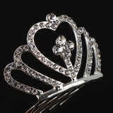 Max Mini Girls Kid Rhinestone Crown Bridal Tiara Hair Comb Accessories Silver