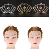 Max Mini Girls Kid Rhinestone Crown Bridal Tiara Hair Comb Accessories Silver