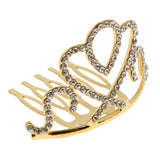 Max Princess Crystal Crown Mini Tiara with Comb Headpiece Jewlery Gold