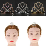 Max Princess Crystal Crown Mini Tiara with Comb Headpiece Jewlery Gold