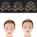 Max Princess Crystal Crown Mini Tiara with Comb Headpiece Jewlery Gold