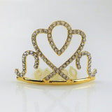 Max Princess Crystal Crown Mini Tiara with Comb Headpiece Jewlery Gold