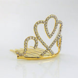 Max Princess Crystal Crown Mini Tiara with Comb Headpiece Jewlery Gold