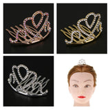 Max Princess Crystal Crown Mini Tiara with Comb Headpiece Jewlery Gold