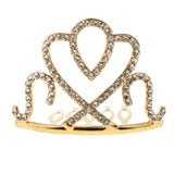 Max Princess Crystal Crown Mini Tiara with Comb Headpiece Jewlery Gold