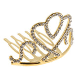 Max Princess Crystal Crown Mini Tiara with Comb Headpiece Jewlery Gold