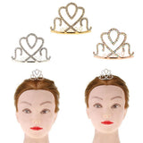 Max Princess Crystal Crown Mini Tiara with Comb Headpiece Jewlery Gold