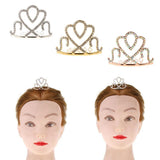 Max Princess Crystal Crown Mini Tiara with Comb Headpiece Jewlery Gold