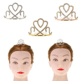 Max Princess Crystal Crown Mini Tiara with Comb Headpiece Jewlery Gold