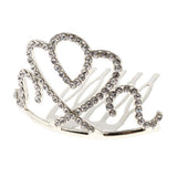 Max Princess Crystal Crown Mini Tiara with Comb Headpiece Jewlery Silver