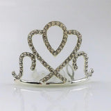 Max Princess Crystal Crown Mini Tiara with Comb Headpiece Jewlery Silver