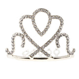 Max Princess Crystal Crown Mini Tiara with Comb Headpiece Jewlery Silver