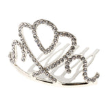 Max Princess Crystal Crown Mini Tiara with Comb Headpiece Jewlery Silver