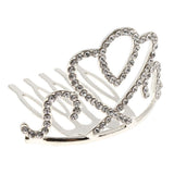 Max Princess Crystal Crown Mini Tiara with Comb Headpiece Jewlery Silver