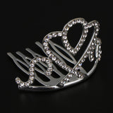 Max Princess Crystal Crown Mini Tiara with Comb Headpiece Jewlery Silver
