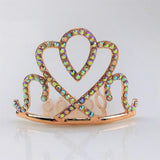 Max Princess Crystal Crown Mini Tiara with Comb Headpiece Jewlery Rose gold