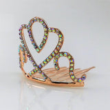 Max Princess Crystal Crown Mini Tiara with Comb Headpiece Jewlery Rose gold