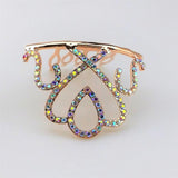 Max Princess Crystal Crown Mini Tiara with Comb Headpiece Jewlery Rose gold