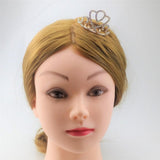 Max Princess Crystal Crown Mini Tiara with Comb Headpiece Jewlery Rose gold