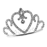 Maxbell Sparkling Rhinestone Mini Crown Tiara Comb Girl Princess Jewelry Silver