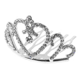 Maxbell Sparkling Rhinestone Mini Crown Tiara Comb Girl Princess Jewelry Silver