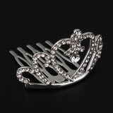 Maxbell Sparkling Rhinestone Mini Crown Tiara Comb Girl Princess Jewelry Silver