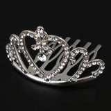 Maxbell Sparkling Rhinestone Mini Crown Tiara Comb Girl Princess Jewelry Silver