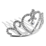 Maxbell Sparkling Rhinestone Mini Crown Tiara Comb Girl Princess Jewelry Silver