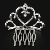 Maxbell Sparkling Rhinestone Mini Crown Tiara Comb Girl Princess Jewelry Silver