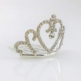 Maxbell Sparkling Rhinestone Mini Crown Tiara Comb Girl Princess Jewelry Silver