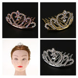 Maxbell Sparkling Rhinestone Mini Crown Tiara Comb Girl Princess Jewelry Silver