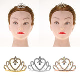 Maxbell Sparkling Rhinestone Mini Crown Tiara Comb Girl Princess Jewelry Silver