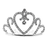 Maxbell Sparkling Rhinestone Mini Crown Tiara Comb Girl Princess Jewelry Silver