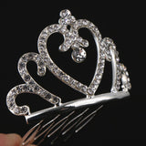 Maxbell Sparkling Rhinestone Mini Crown Tiara Comb Girl Princess Jewelry Silver