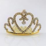 Maxbell Sparkling Rhinestone Mini Crown Tiara Comb Girl Princess Jewelry Gold