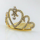 Maxbell Sparkling Rhinestone Mini Crown Tiara Comb Girl Princess Jewelry Gold