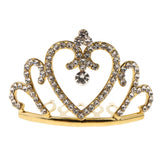 Maxbell Sparkling Rhinestone Mini Crown Tiara Comb Girl Princess Jewelry Gold