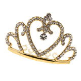 Maxbell Sparkling Rhinestone Mini Crown Tiara Comb Girl Princess Jewelry Gold