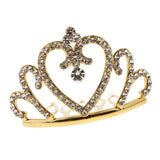 Maxbell Sparkling Rhinestone Mini Crown Tiara Comb Girl Princess Jewelry Gold