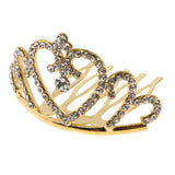 Maxbell Sparkling Rhinestone Mini Crown Tiara Comb Girl Princess Jewelry Gold