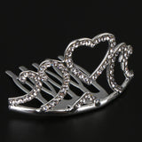 Maxbell Mini Tiara Princess Crystal Crown Hair Comb Headpiece Hair Jewelry Silver