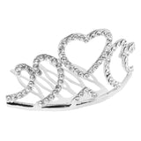 Maxbell Mini Tiara Princess Crystal Crown Hair Comb Headpiece Hair Jewelry Silver